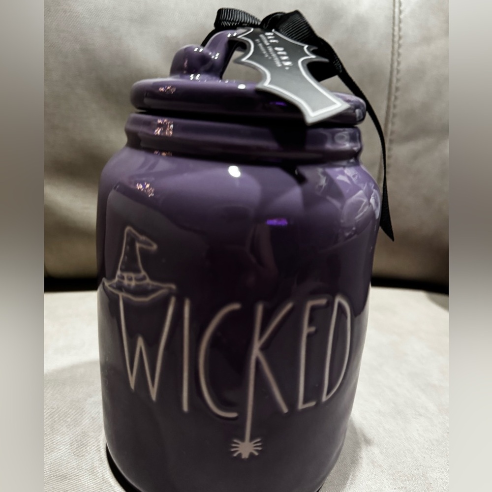 Rae Dunn purple WICKED canister with lid, new with tags ￼
